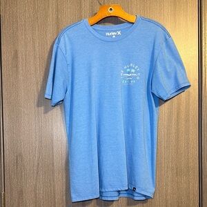 Hurley Men's Bright Blue Tropical Theme Graphic Tshirt Size Medium EUC